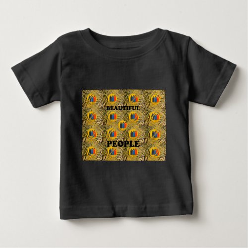 Beautiful People African Traditional Motif Colors  Baby T_Shirt