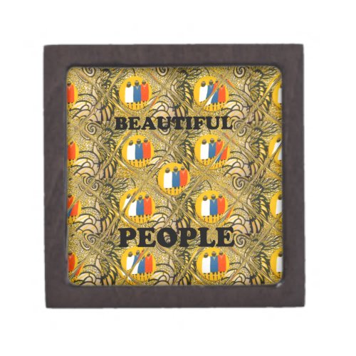 Beautiful People African Traditional Motif Colors Keepsake Box