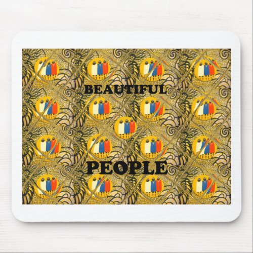 Beautiful People African Traditional Motif Colors Mouse Pad