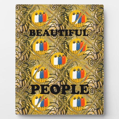 Beautiful People African Traditional Motif Colors  Plaque