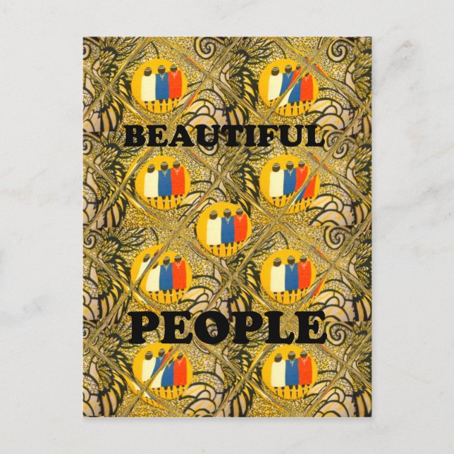 Beautiful People African Traditional Motif Colors  Postcard (Front)