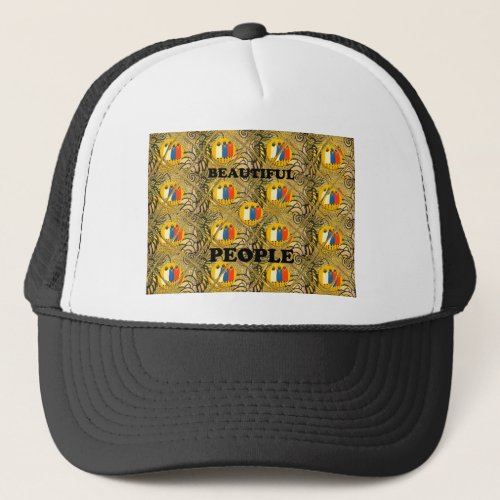 Beautiful People African Traditional Motif Colors  Trucker Hat