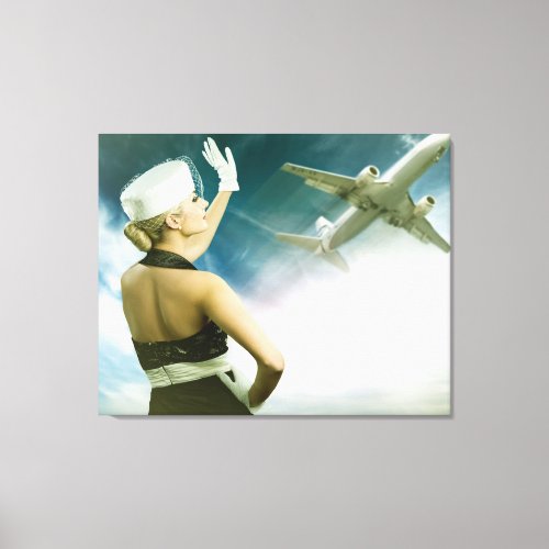 Beautiful People Retro Flight Attendant Canvas Art