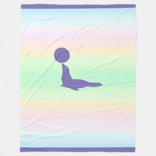 Beautiful Periwinkle Sea Lion  Ball Fleece Blanket