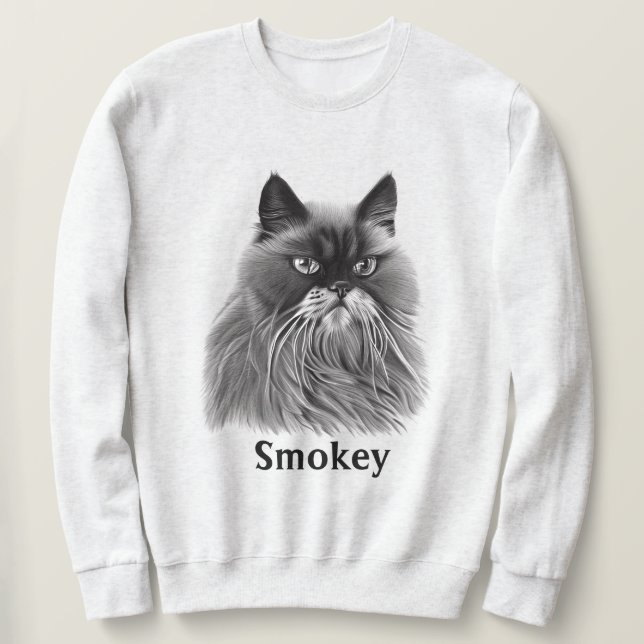 Beautiful Persian Cat with Optional Name Sweatshirt (Design Front)