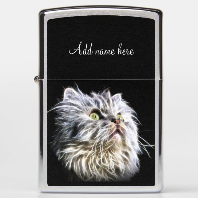 Beautiful Persian kitty cat Zippo Lighter (Front)