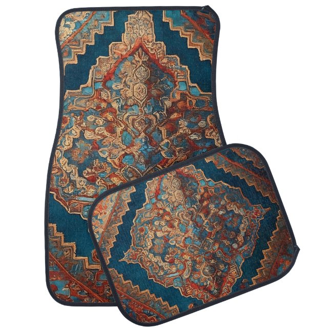 Beautiful Persian Old Pattern Modern Collection Car Floor Mat (Set)