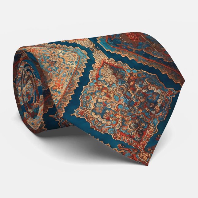 Beautiful Persian Old Pattern Modern Collection Neck Tie (Rolled)