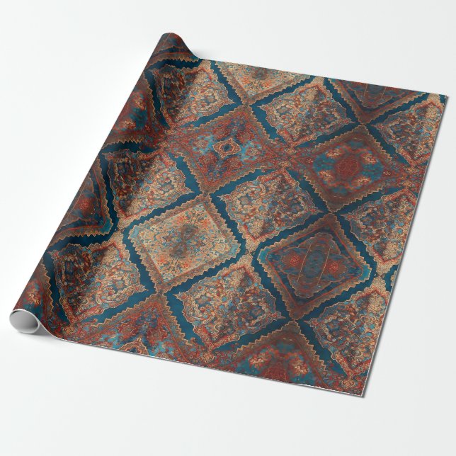 Beautiful Persian Old Pattern Modern Collection Wrapping Paper (Unrolled)