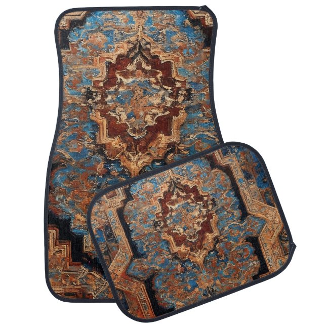 Beautiful Persian Old Pattern Popular Collection Car Floor Mat (Set)