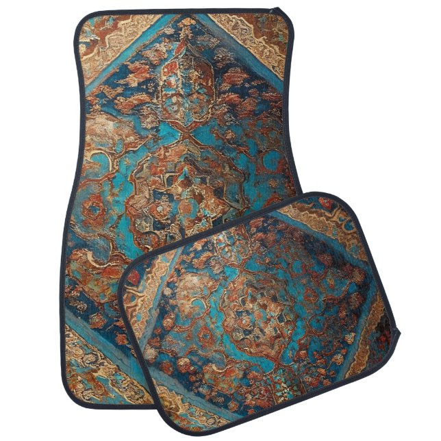 Beautiful Persian Old Pattern Trendy Collection Car Floor Mat (Set)