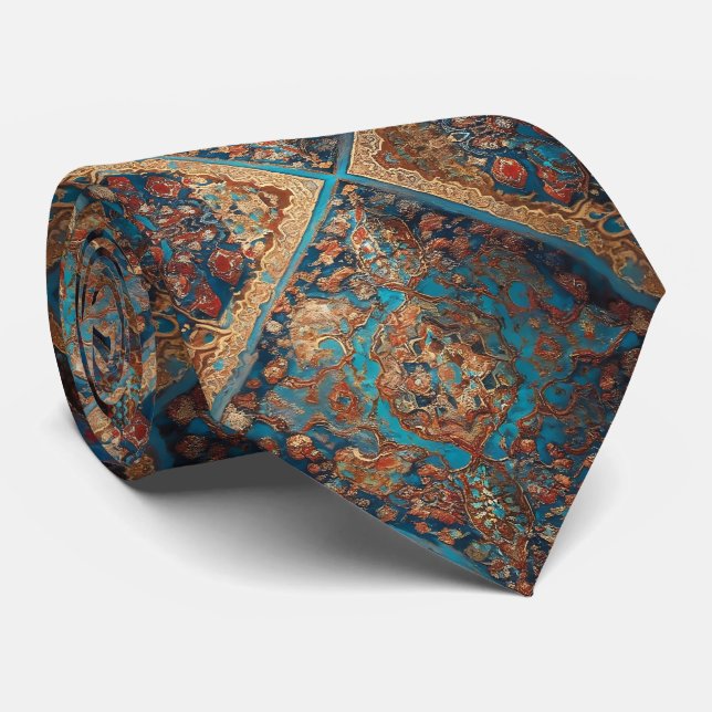 Beautiful Persian Old Pattern Trendy Collection Neck Tie (Rolled)