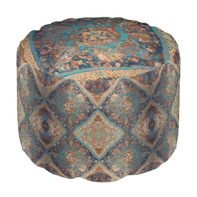 Beautiful Persian Old Pattern Trendy Collection Pouf (Angled Front)