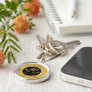 Beautiful Personalised 50th Birthday Gifts for Her Keychain