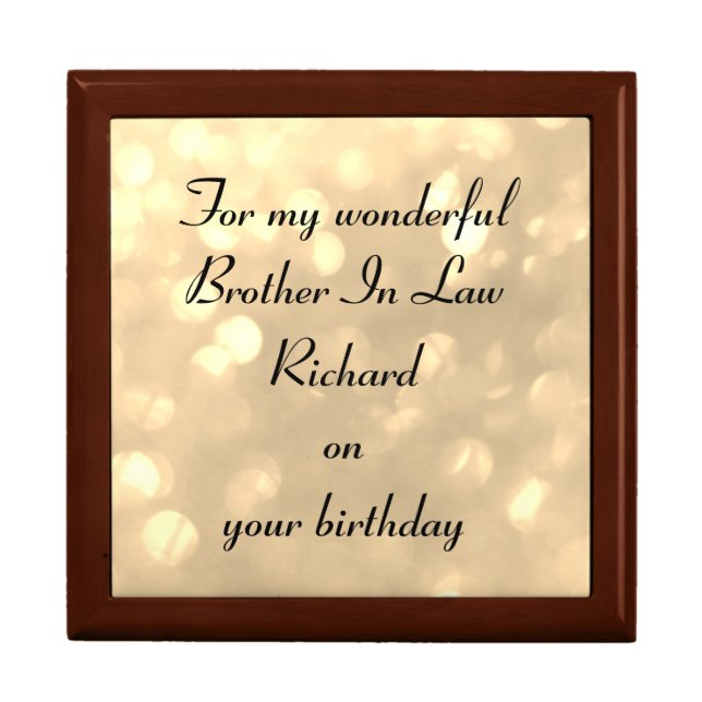 Beautiful Personalised Brother In Law Birthday Gift Box (Front)