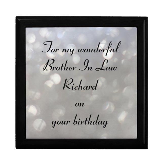 Beautiful Personalised Brother In Law Birthday Gift Box (Front)