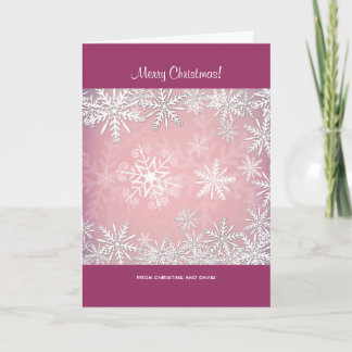 Beautiful personalised Christmas card with snow