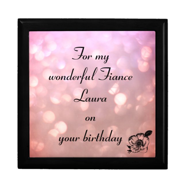 Beautiful Personalised Fiance Birthday Gift Box (Front)
