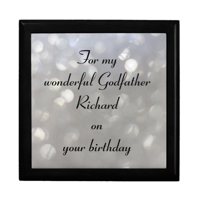 Beautiful Personalised Godfather Birthday Gift Box (Front)
