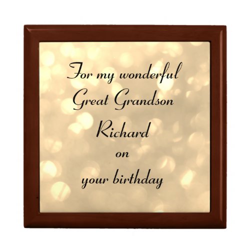 Beautiful Personalised Great Grandson Birthday Gift Box