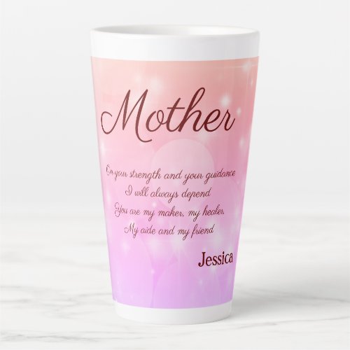 Beautiful Personalised Mother Poem Latte Mug