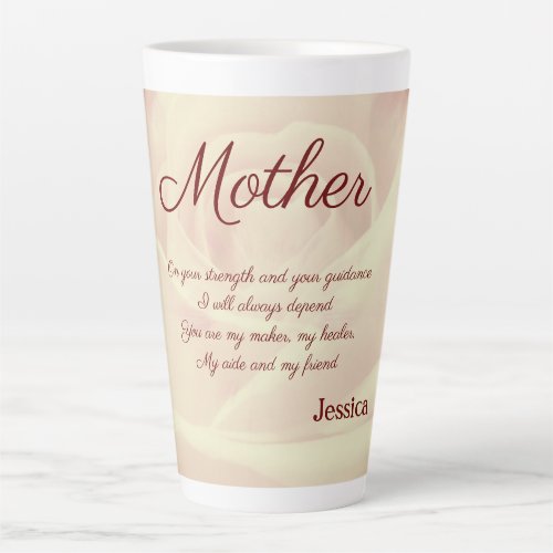 Beautiful Personalised Mother Poem Latte Mug