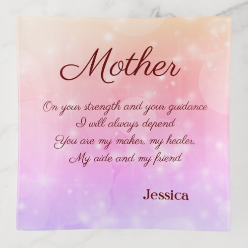 Beautiful Personalised Mother Poem Trinket Tray