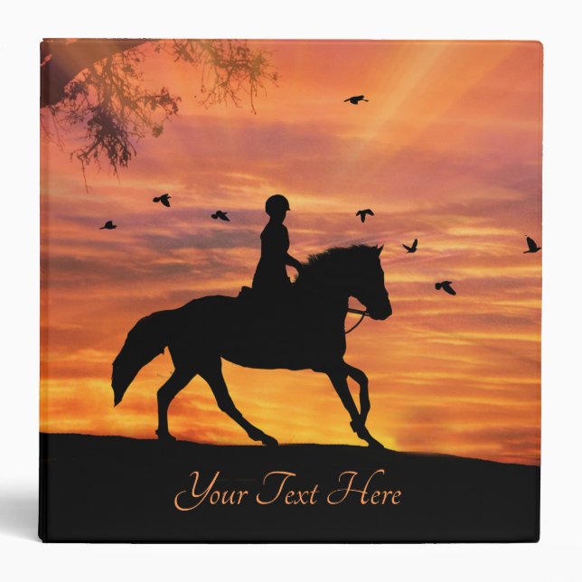 Beautiful Personalize Equestrian Notebook 3 Ring Binder (Front)
