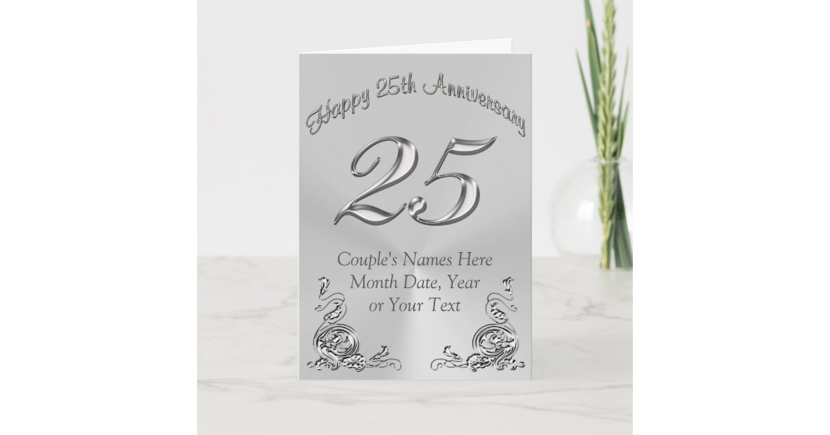 Beautiful Personalized 25th Anniversary Cards Zazzle Com