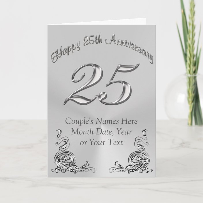 Beautiful Personalized 25th Anniversary Cards Zazzle Com