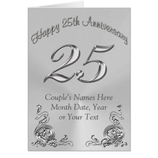 Beautiful PERSONALIZED 25th Anniversary Cards