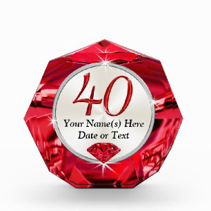 Beautiful Personalized 40th Birthday Ideas for Her Award
