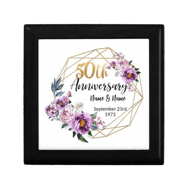 Beautiful Personalized 50th Anniversary Gift Box (Front)