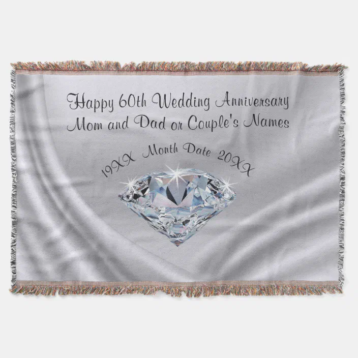 Beautiful Personalized 60th Anniversary Gift Ideas Throw Blanket Zazzle Com