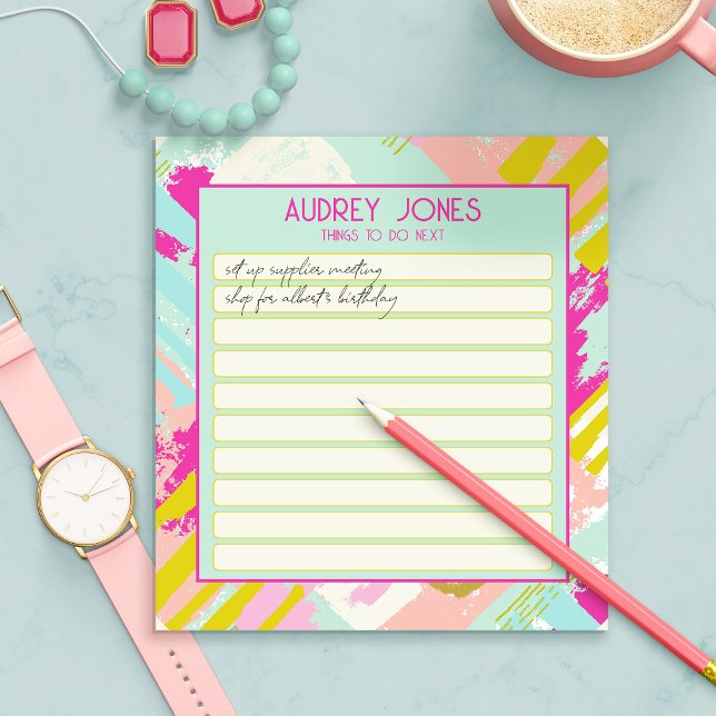 Beautiful Personalized Abstract Design To Do List Notepad (Creator Uploaded)