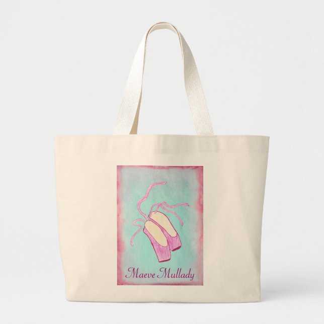 Beautiful Personalized Ballet Shoes Tote (Front)