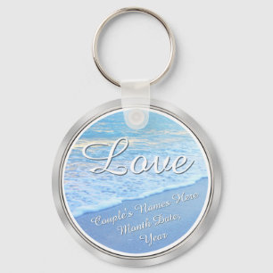 Beautiful Personalized Beach Wedding Favors Keychain