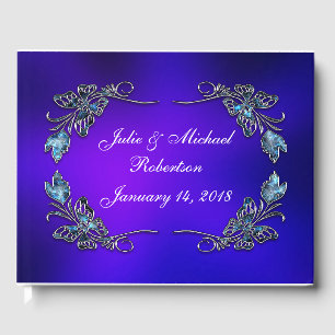 Beautiful Personalized Butterfly Faux Filigree Guest Book