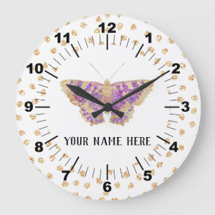 Beautiful Personalized Butterfly Large Clock