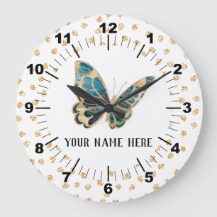 Beautiful Personalized Butterfly Large Clock