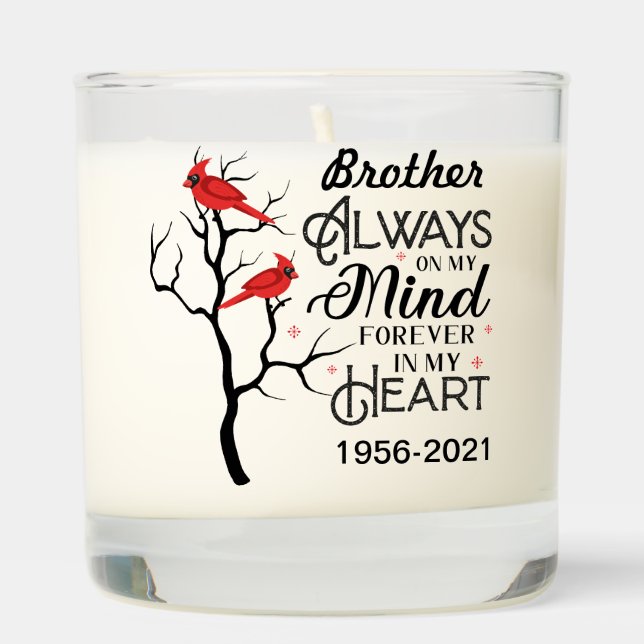 Beautiful Personalized Cardinal Memorial Scented Candle (Right)