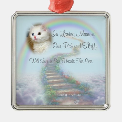 Beautiful Personalized Cat or Dog Memorial Metal Ornament