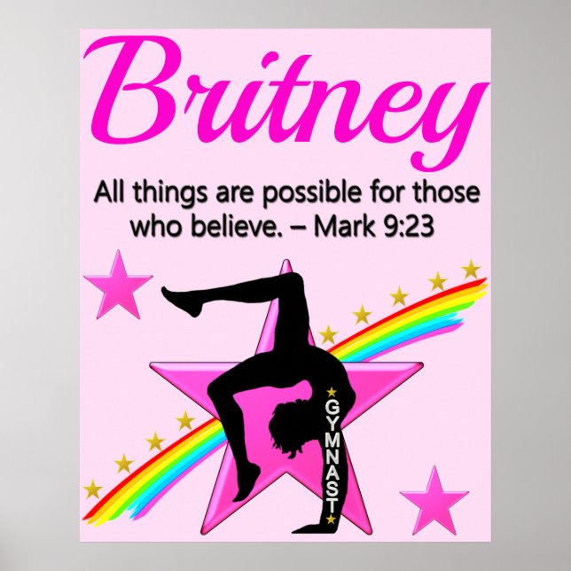 BEAUTIFUL PERSONALIZED CHRISTIAN GYMNAST POSTER (Front)