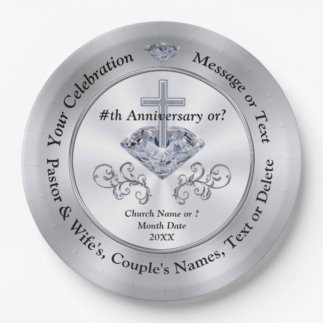 Beautiful Personalized, CHRISTIAN Party Supplies, Paper Plates (Front)