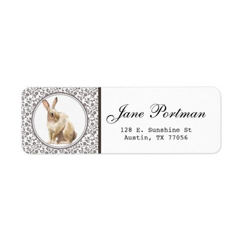Beautiful Personalized Easter Rabbit Label