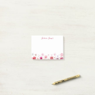 Beautiful Personalized Floral  4" x 3"  Post-it Notes