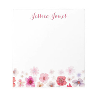 Beautiful Personalized Floral notepad