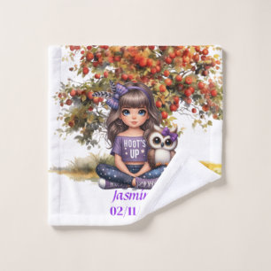 Beautiful personalized girls wash cloth