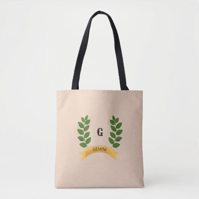 Beautiful Personalized Green Leaves Tote Bag (Front)