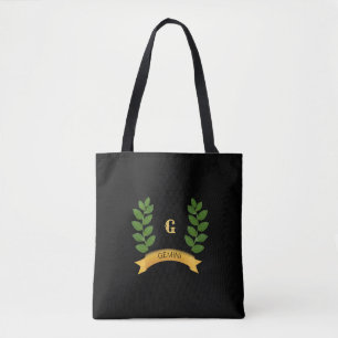 Beautiful Personalized Green Leaves Tote Bag